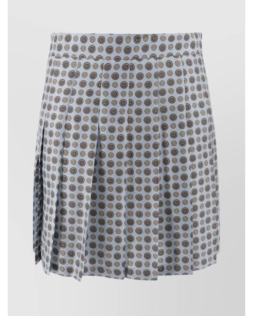 Max Mara Gray Pleated A-Line Skirt High Waist