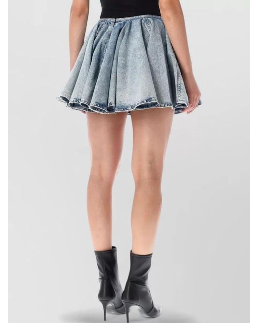 Haikure Blue Ziggy Denim Wide Mini Skirt Pollock