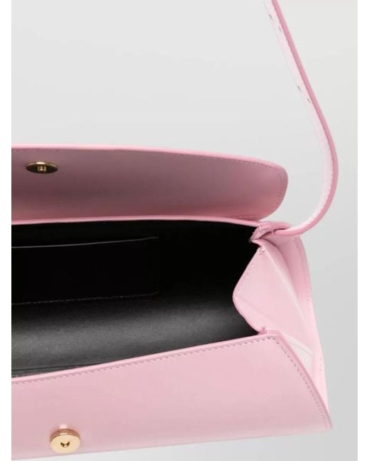 Jil Sander Pink Cannolo Small Leather Belt Bag Rectangular