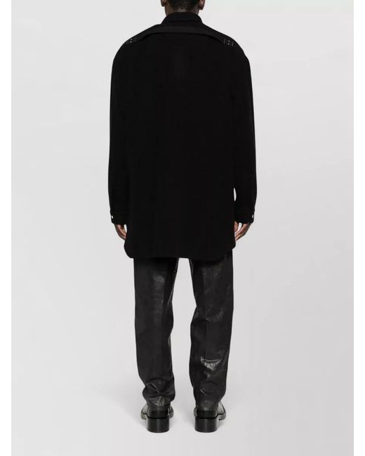 Rick Owens Black Virgin Wool Oversized Single Breasted Coat for men