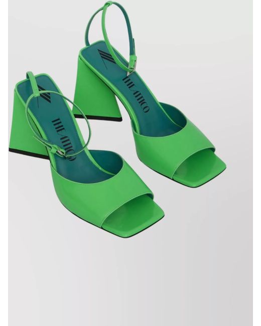 The Attico Green Patent Pyramid Heel Sandals