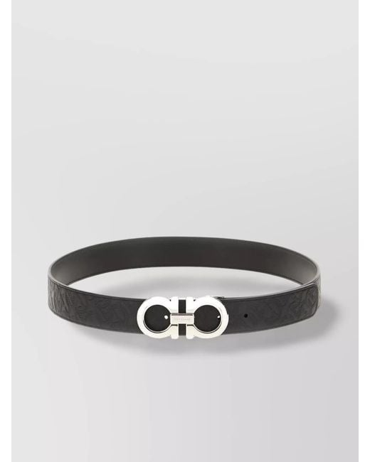 Ferragamo Metallic Reversible Leather Belt Adjustable Length for men