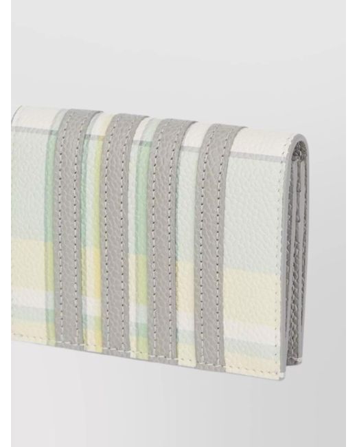 Thom Browne White Multicoloured Leather Bi-Fold Wallet for men