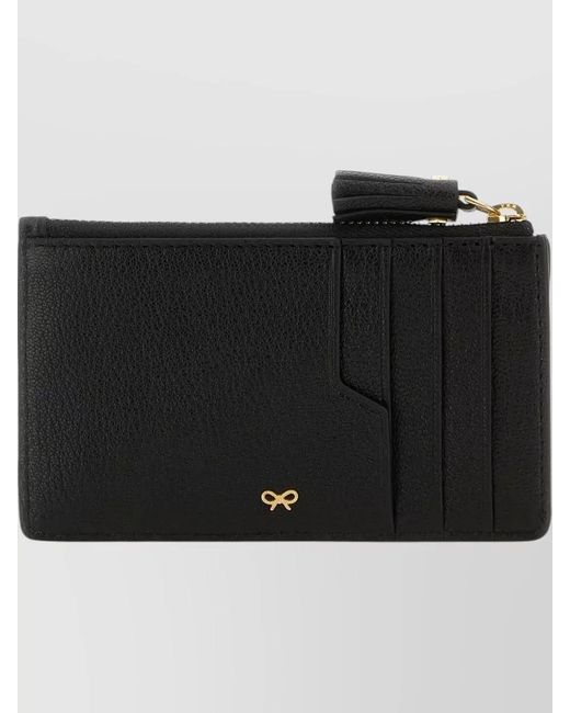 Anya Hindmarch Black Embellished Eyes Leather Cardholder