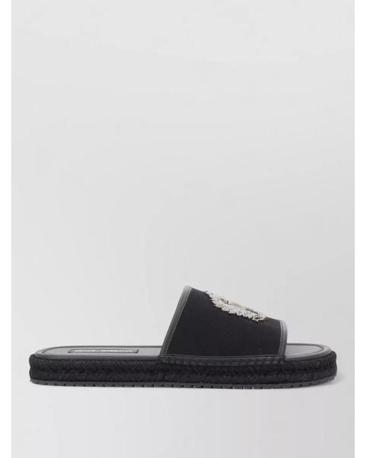 Dolce & Gabbana Gray Leather Espadrilles for men