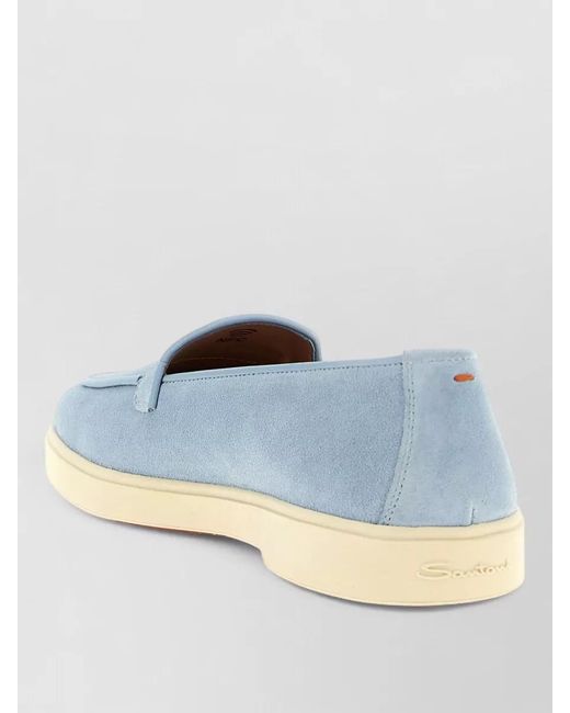 Santoni Blue Suede Loafers