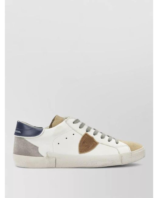 Philippe Model Metallic Leather Lace-Up Sneakers for men