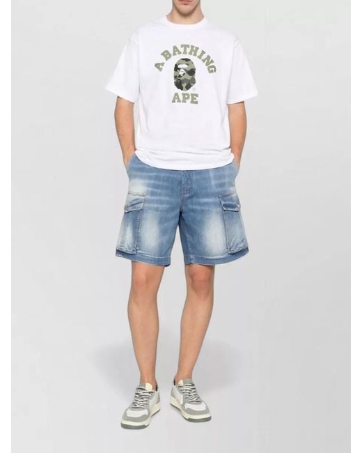DSquared² Blue Denim Shorts Belt Loops Cargo Pockets for men