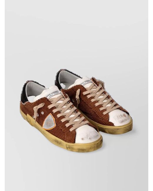 Philippe Model Brown Low Top Sneakers for men