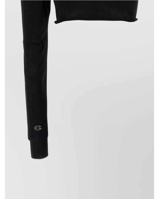 Rick Owens Black Cotton Sweatshirt