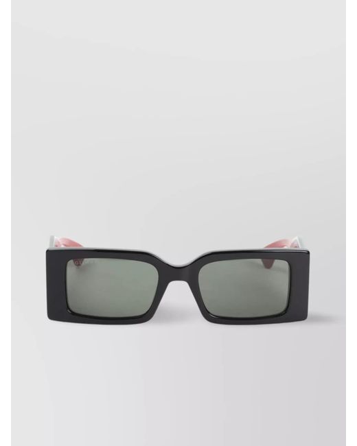 Gucci Gray Rectangular Acetate Sunglasses