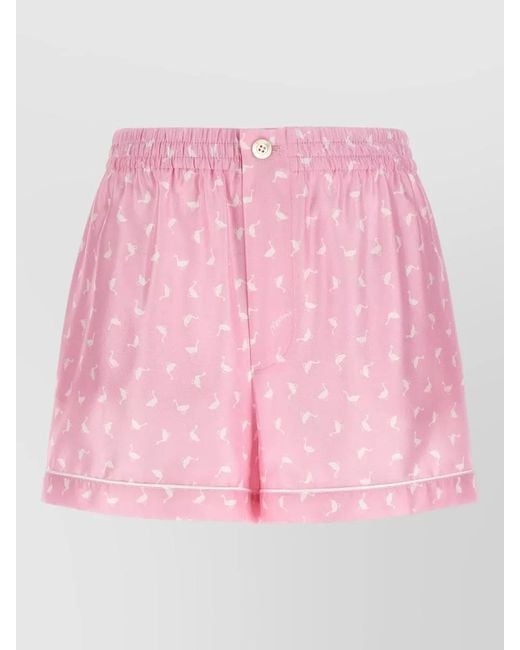 Moschino Pink Oche Shorts Button Detail Piping Back Pocket