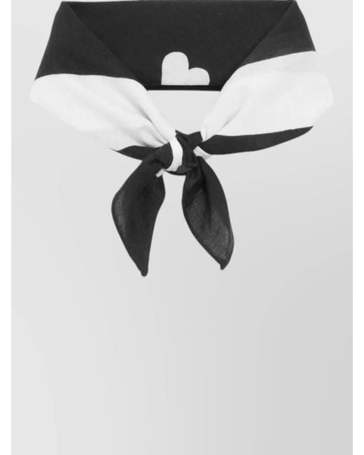 AMI Black Printed Ami De Coeur Square Scarf Border