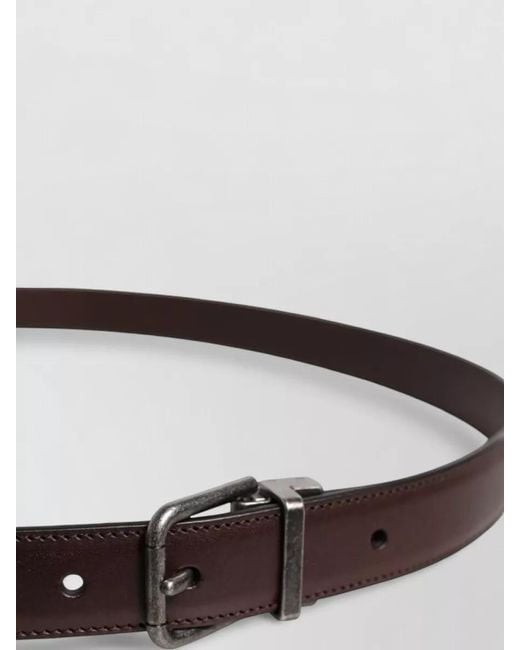 Dolce & Gabbana Brown Leather Belt Metal Buckle Adjustable for men