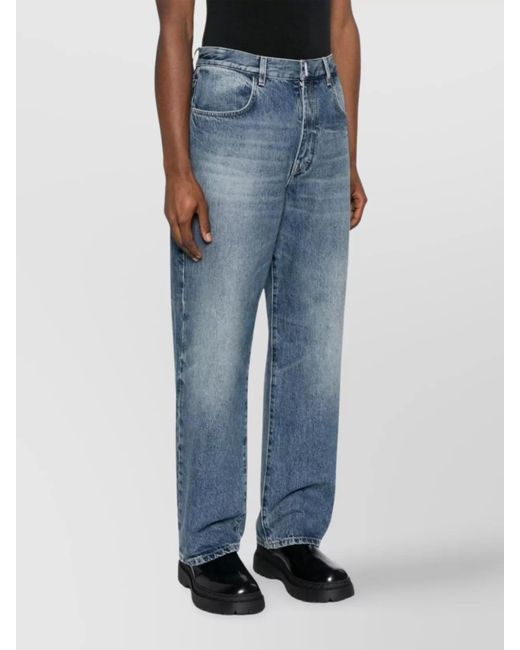 Givenchy Blue Denim Mid-Rise Straight-Leg Jeans for men