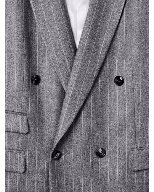 Giorgio Armani Gray Silk Double Breasted Coat for men