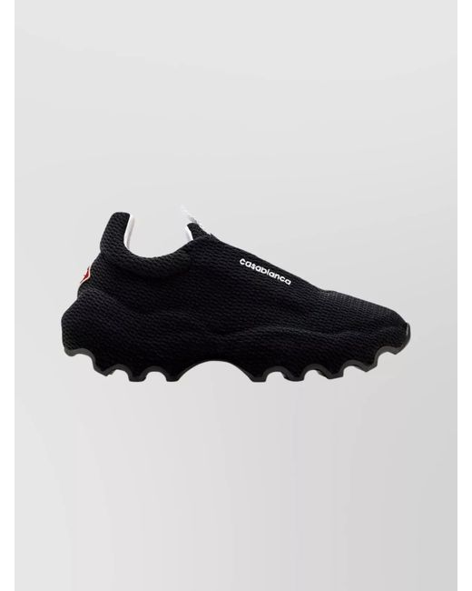 Casablanca Black Knit Sneakers Featuring Embossed Upper for men