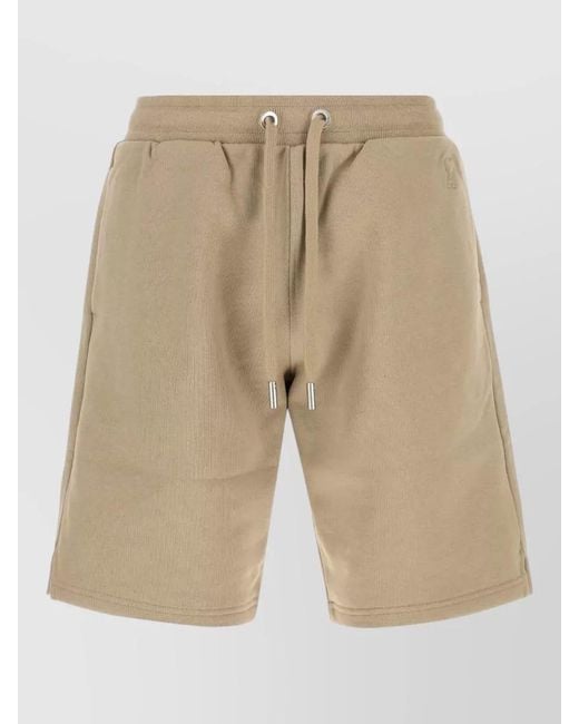 AMI Natural Cotton Bermuda Shorts Elastic Waistband Back Pocket for men
