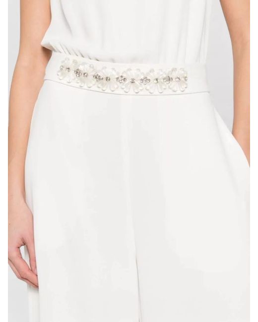 P.A.R.O.S.H. White Sleeveless Jumpsuit Silk And Nylon Blend