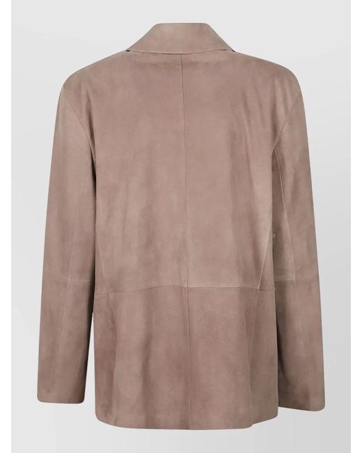 Max Mara Brown Tailored Jacket Long Sleeves Notched Lapels