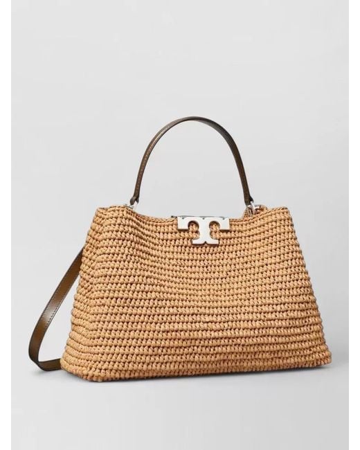 Tory Burch Multicolor Honeycomb Crochet Satchel Shoulder Bag Leather