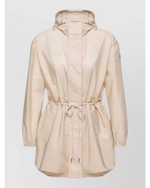 Moncler Natural Hooded Jacket Adjustable Drawstring Elasticated Waist