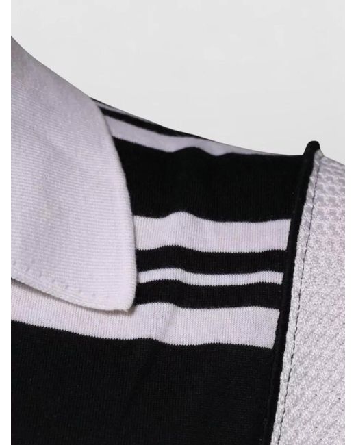 Dolce & Gabbana Black Striped Silk Polo Shirt for men