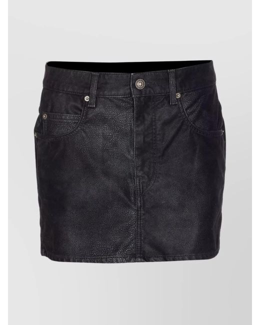 Isabel Marant Black Faux Leather Mini Skirt