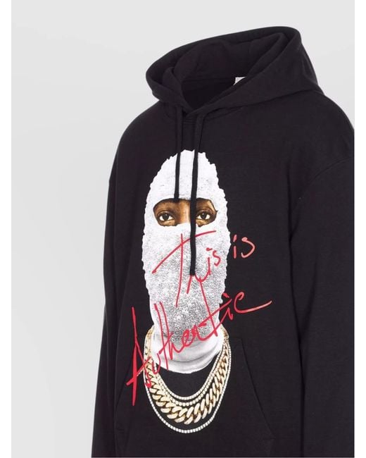Ih Nom Uh Nit Blue Cotton Printed Hoodie for men