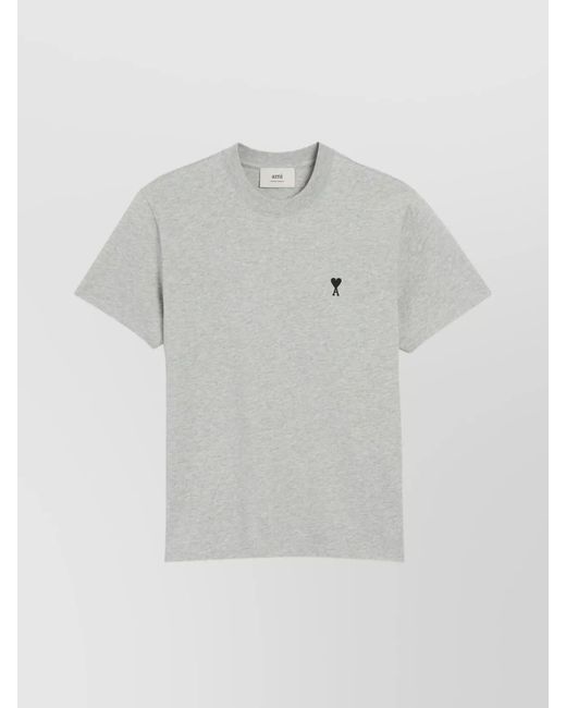 AMI Gray Cotton Ami De Coeur Short-Sleeve T-Shirt for men