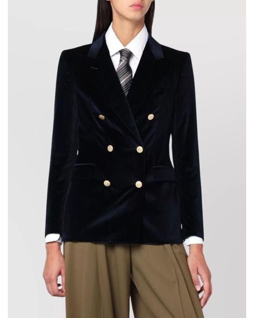 Tagliatore Blue Velvet Double Breasted Jacket