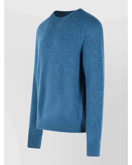 Dries Van Noten Blue Alpaca Wool Jumper for men