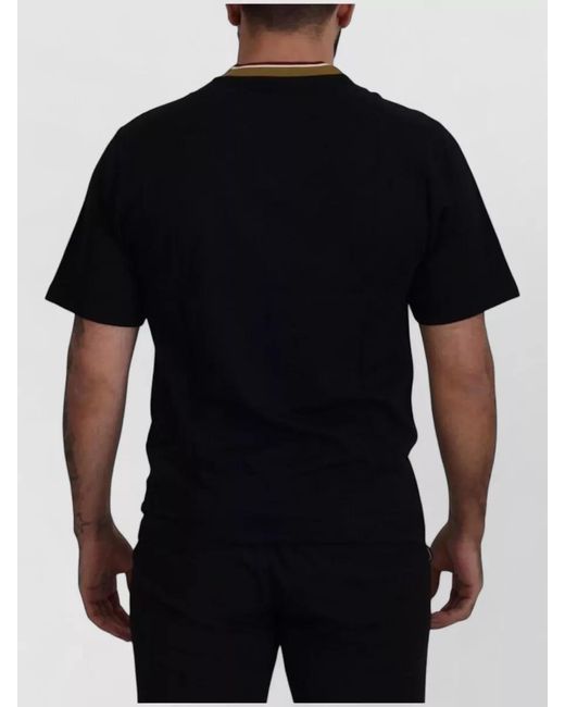Dolce & Gabbana Black Cotton Embroidered Crewneck T-Shirt for men
