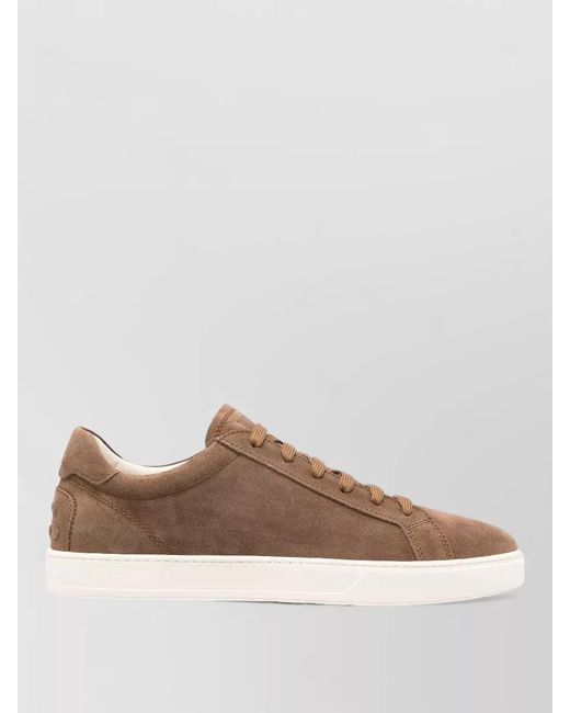 Tod's Brown Suede Low-Top Sneakers for men