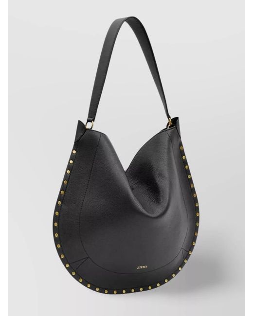 Isabel Marant Black Oskan Hobo Leather Shoulder Bag