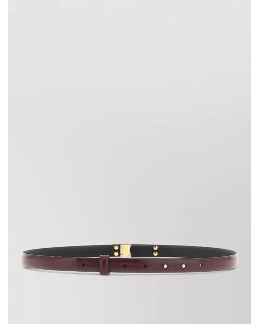 Alberta Ferretti Gray Belt Two Tone Striped Buckle Design