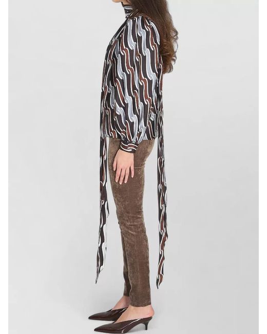 Gucci Black Printed Twill Blouse