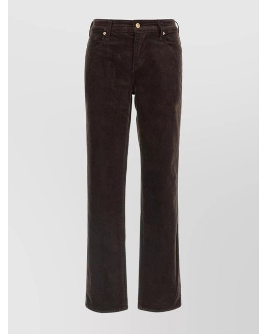 7 For All Mankind Black Trousers Featuring Belt Loops And Corduroy Texture