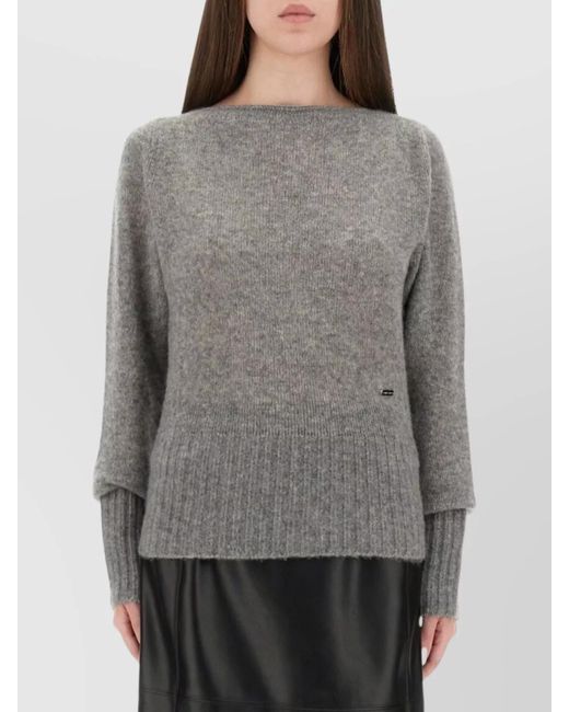 Tom Ford Gray Cashmere Silk Boat-Neck Jumper