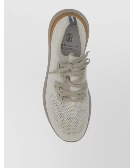 Brunello Cucinelli Green Cotton Low-Top Sneakers for men