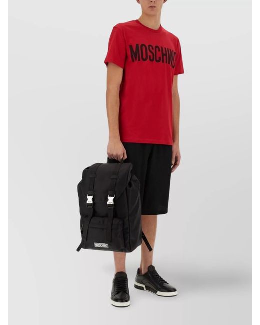 Moschino Black Logo-Print Bermuda Shorts for men