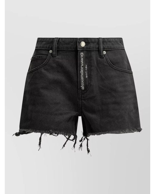 Alexander Wang Black Fly High Waist Denim Five Pocket Shorts