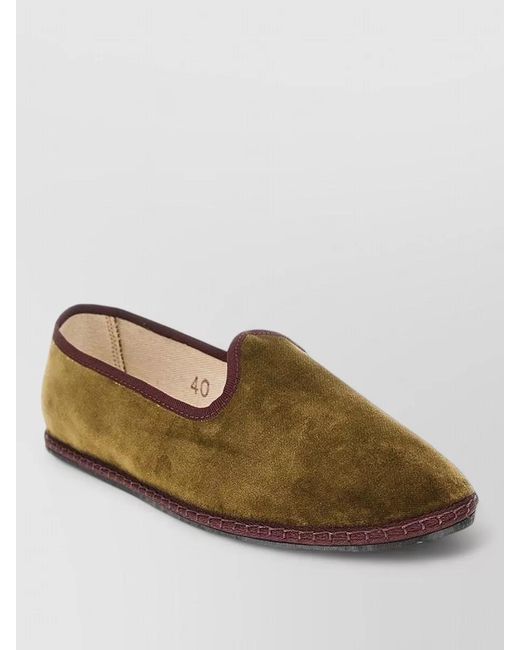 Vibi Venezia Brown Espadrilles Contrast Trim Suede Finish