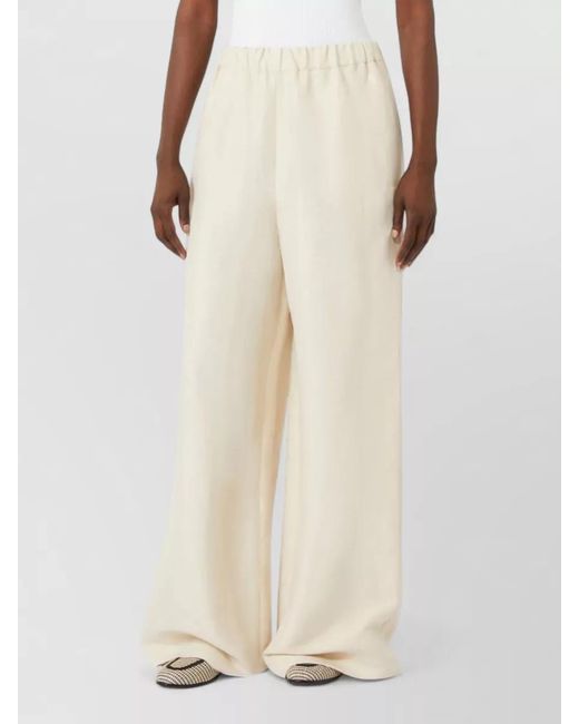 Max Mara Natural Mxmoro Wide Leg Full Length Trousers