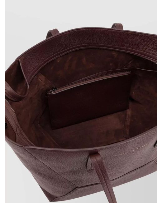 Brunello Cucinelli Brown Monili Leather Shoulder Bag