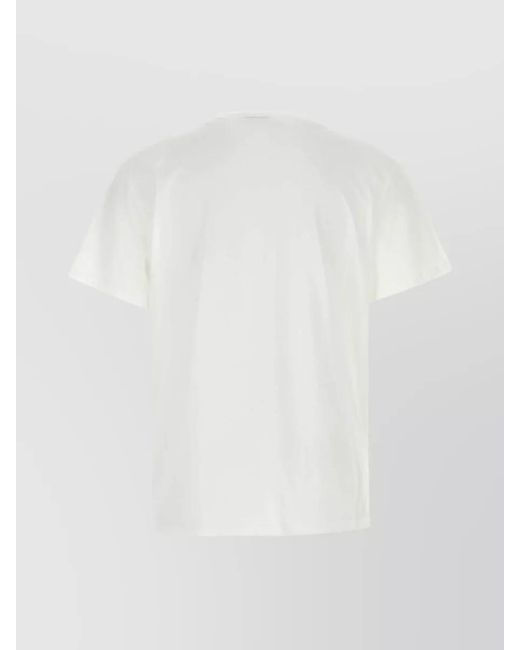 McQueen White Ribbed Crew-Neck Skull-Print T-Shirt for men