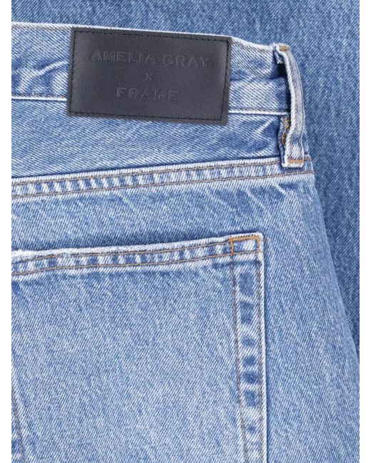 FRAME Blue High Waist Wide Leg Denim Jeans