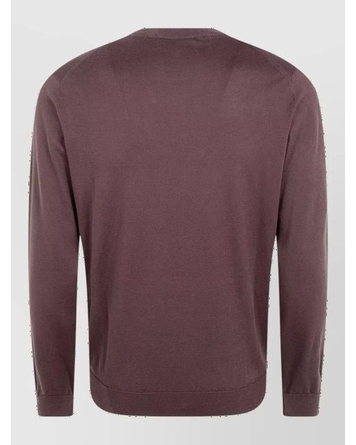 Filippo De Laurentis Purple Cotton Crew-Neck Jumper for men
