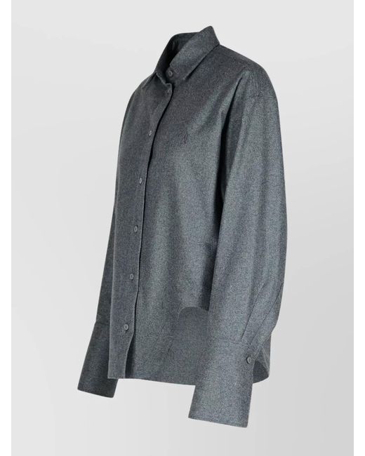The Attico Blue 'eliza' Wool Blend Shirt