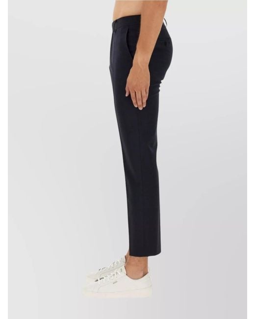 Boss Blue Wool Cropped Trousers for men